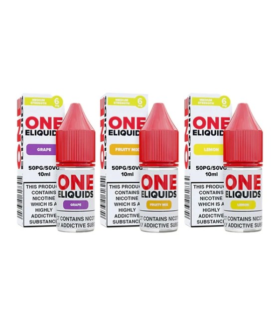 6mg One E-Liquids Flavoured Nicotine E-Liquid 10ml (50VG/50PG)