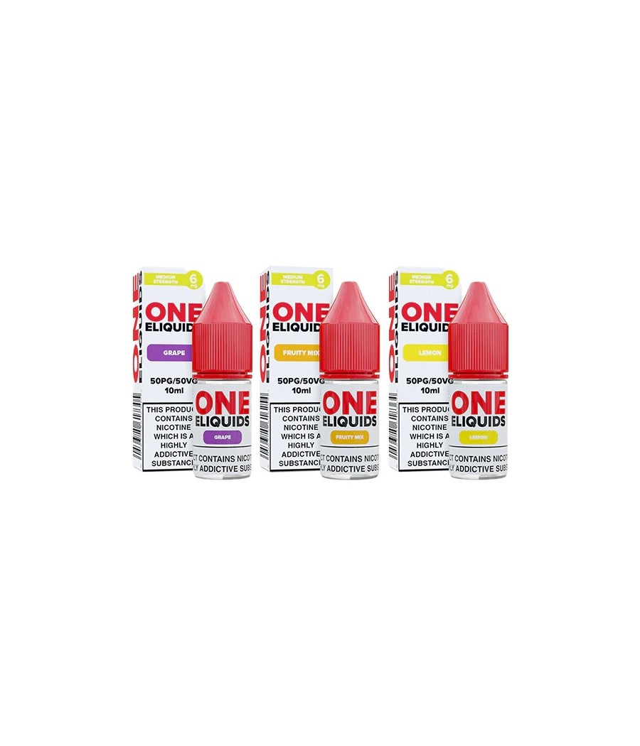 6mg One E-Liquids Flavoured Nicotine E-Liquid 10ml (50VG/50PG)
