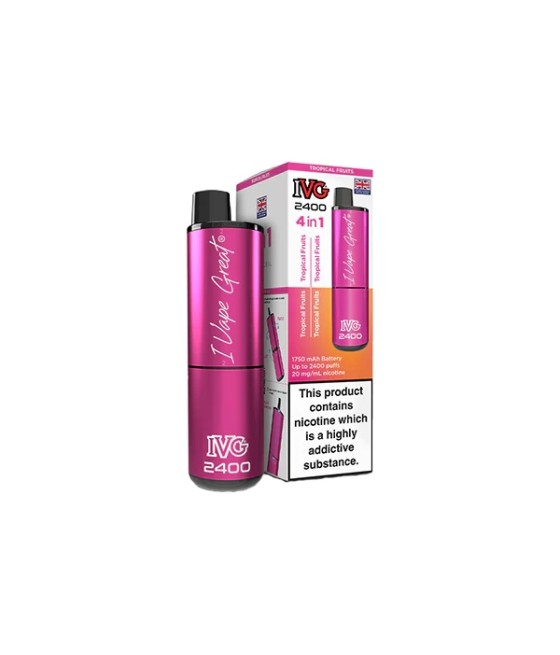20mg IVG 2400 4 in 1 Pod Rechargeable Vape Kit 2400 Puffs
