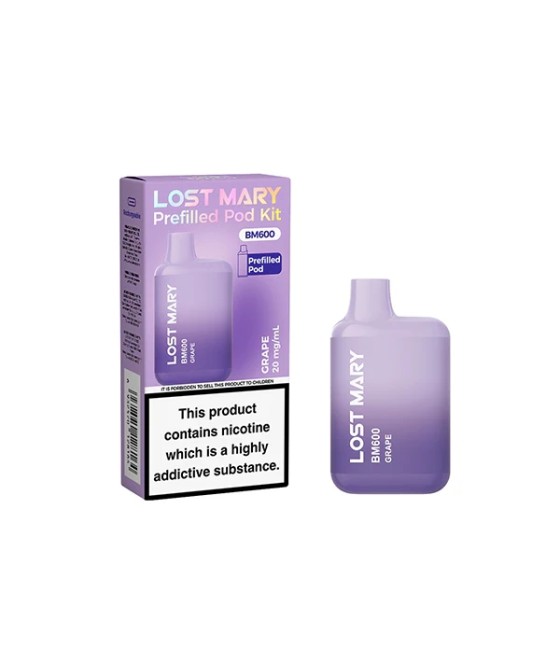 20mg Lost Mary BM600 Prefilled Pod Vape Kit 600 Puffs