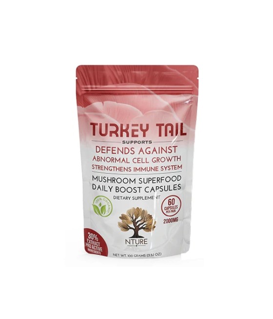 NTURE 2000mg Turkey Tail Mushroom Capsules - 60 Caps