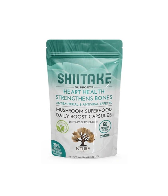 NTURE 2000mg Shiitake Mushroom Capsules  - 60 Caps