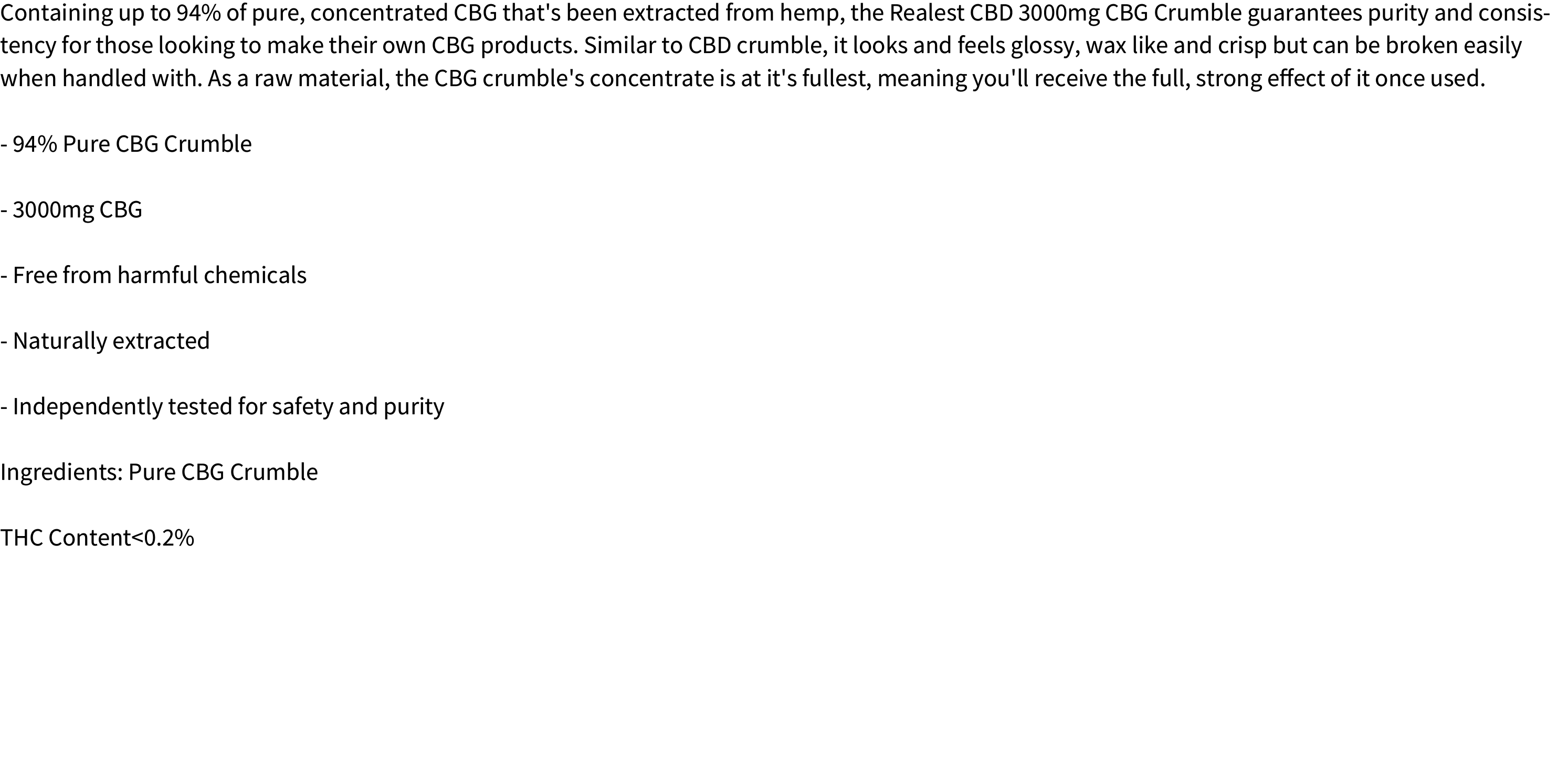 3000mg CBG Crumble  by Realest CBD