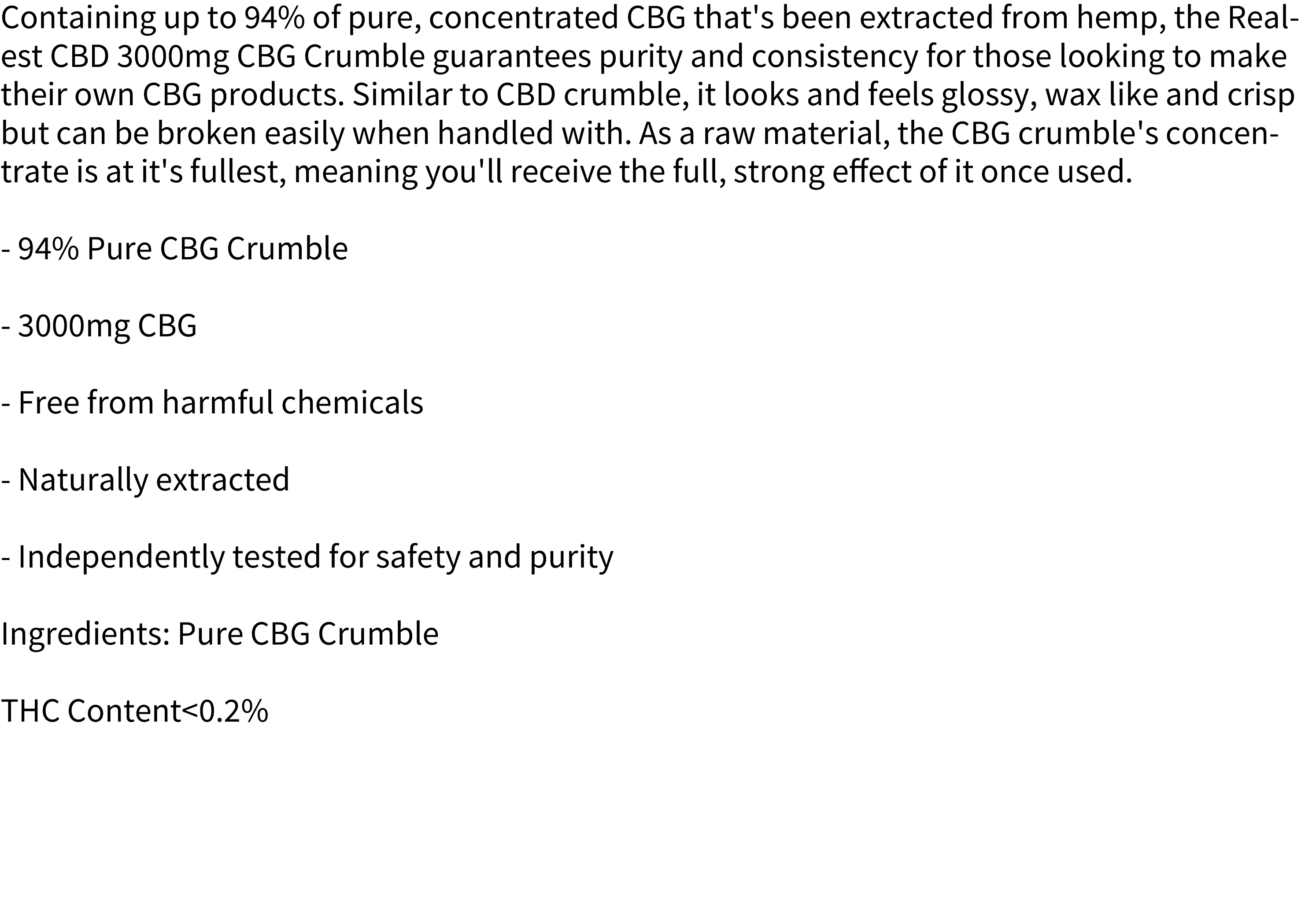 3000mg CBG Crumble  by Realest CBD